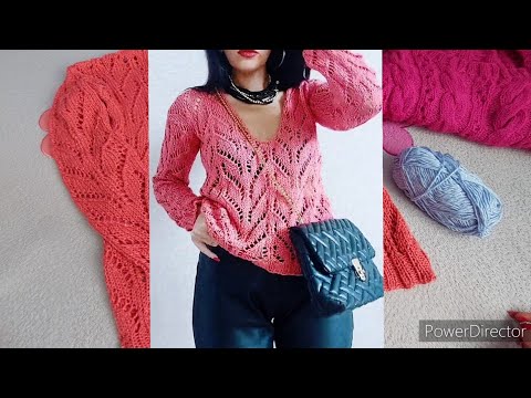 Видео: ПУЛОВЕР АЖУРНЫЙ ИЗ ХЛОПКА. БЕСПЛАТНЫЙ МК НА  ДЖЕМПЕР