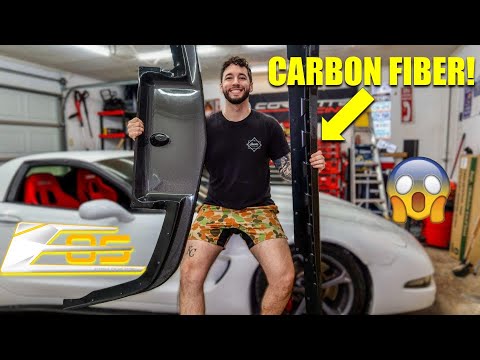 Видео: НОВЫЕ детали из углеродного волокна для моего Corvette C5 — передний бампер и боковые обвесы EOS
