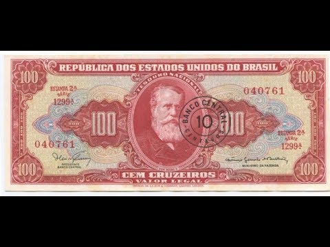Видео: Деньги Мира. Бразилия. Часть 2. 10, 50, 100 крузейро. 1966-67 годов.