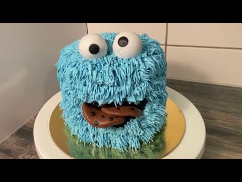 Видео: Торт в виде Монстра с кремовой шёрсткой. #тортдлямалыша