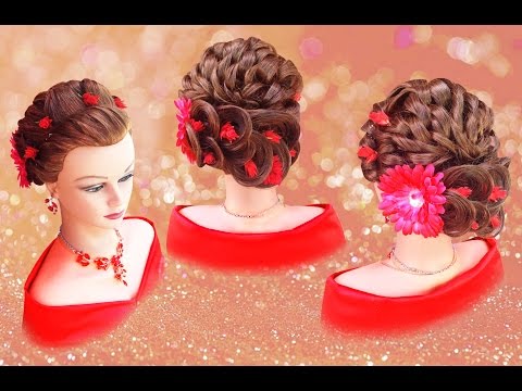 Видео: Свадебная прическа с лепестками. beautiful Wedding hairstyle with flowers. Капралова Ольга