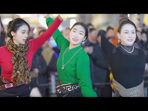 Видео: Красивые тибетские женщины собираются вместе, чтобы счастливо танцевать