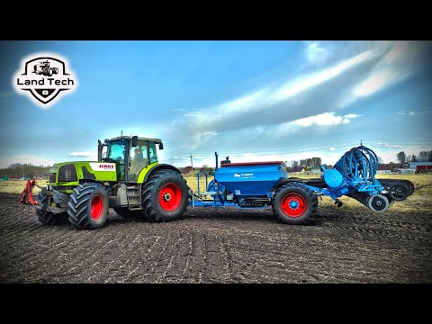 Видео: Трактор CLAAS Atles 936 и новая сеялка Lemken Solitair 12 - посев льна! Загрузчик на базе ГАЗ-53!