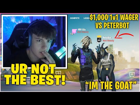 Видео: CLIX НАКОНЕЦ-ТО бросил вызов PETERBOT на пари 1 на 1 на 1000 долларов, и тут случилось вот это! (...