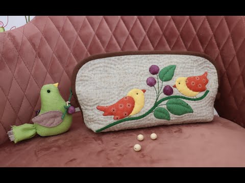 Видео: косметичка с птичками