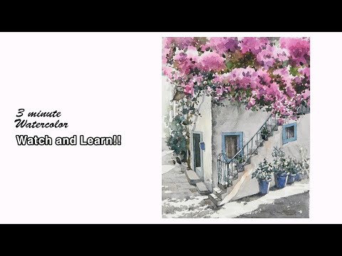 Видео: [ 3 минуты Акварель -  Смотри и учись ]   Стойте на дороге  NAMIL ART