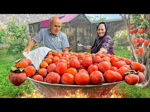 Видео: Собираем 100% Органическую Красную Хурму и Сушим ее на Зиму!