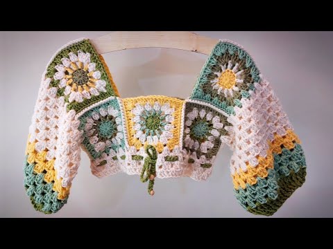 Видео: Эта блузка будет любима 👍💯 Укороченная блузка крючком с мотивами, подходящими для всех возрастов.