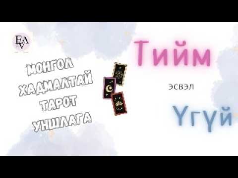 Видео: ТИЙМ / ҮГҮЙ богино Тарот уншлага🔮 МОНГОЛ ХАДМАЛТАЙ 🔮 Twos