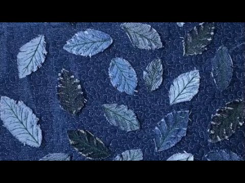 Видео: "Объемные листочки" Заготовка из джинсы. Аппликация. Стежка.
