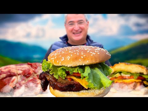 Видео: Как приготовить ДОМАШНИЙ РОСТБИФ БУРГЕР | Дорогой и вкуснейший БУРГЕР |Рецепт гамбургера на огне