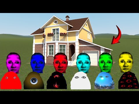Видео: Злая семья Мунси и проклятая семья Селены против домов в Garry's Mod