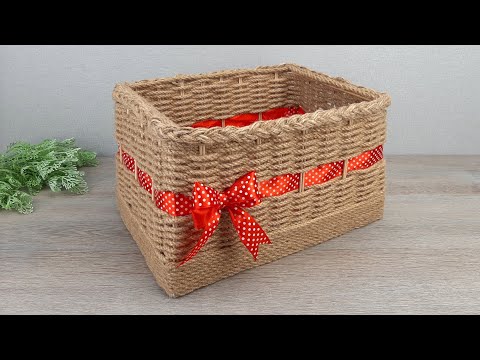 Видео: DIY Великолепная КОРЗИНА из джутового шнура