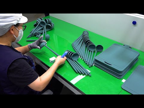 Видео: Удивительный! Процесс массового производства кухонной утвари с силиконом. Фабрика посуды в Корее