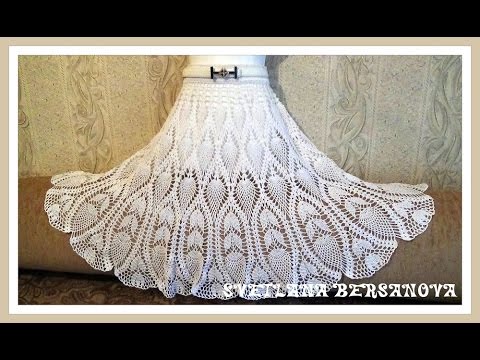 Видео: Вяжем вместе - юбка с ананасами.Часть 1.  knitted crochet skirt