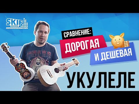 Видео: Дорогая и дешевая укулеле - сравнение | SKIFMUSIC.RU