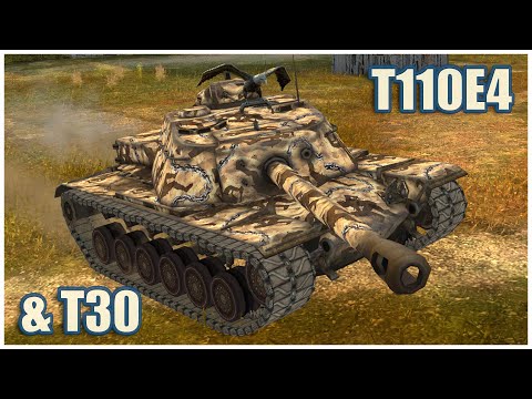 Видео: Т110Е4 & Т30 • WoT Blitz Gameplay