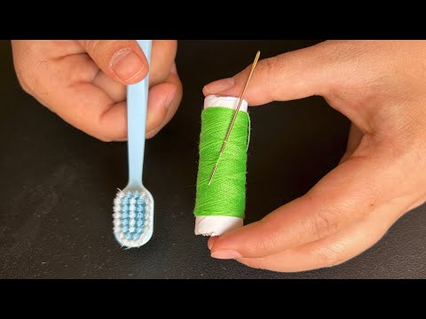 Видео: Я только сегодня узнал, что заправить нить в иглу так просто, вам нужна только зубная щетка