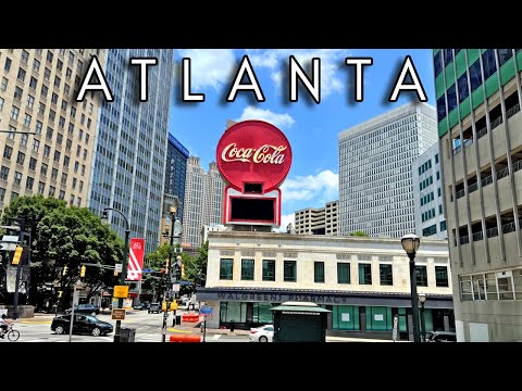 Видео: Автопутешествие по Атланте, США: Центр Атланты, Джорджия - 4K
