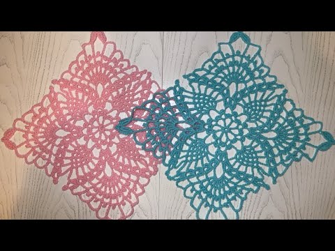 Видео: Мотив-Салфетка "Ажурный Ананас" | Квадратная Ажурная Салфетка Крючком Пошаговый Мастер-Класс