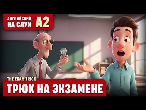 Видео: Трюк на экзамене. Веселый рассказ (уровень А2). Английский на слух.