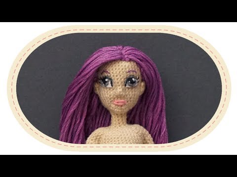 Видео: Кукла крючком Виолетта , часть 6 (Лицо). Crochet doll Violetta, part 6 (Face)