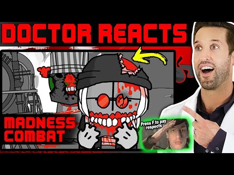 Видео: ВРАЧ смотрит на Madness Combat ( 1 - 2 ) - Реакция на Doctor ER - Бой Безумия Маднес Комбат ! ?
