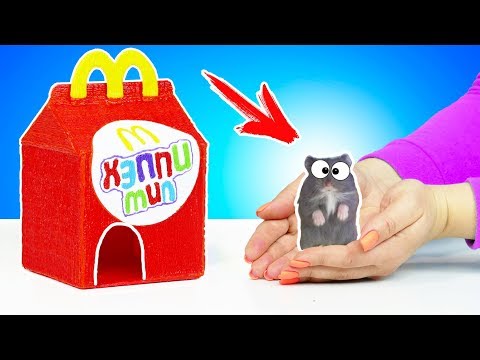 Видео: НОВЫЙ ПИТОМЕЦ! 24 Часа с ХОМЯКОМ ЧЕЛЛЕНДЖ | Сделала НОВЫЙ ДОМ для ХОМЯКА из МАКДОНАЛЬДС