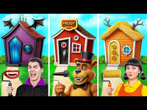 Видео: Домики Одного Цвета Челлендж | Кукла из Игры в Кальмара vs Фредди от Multi DO Smile