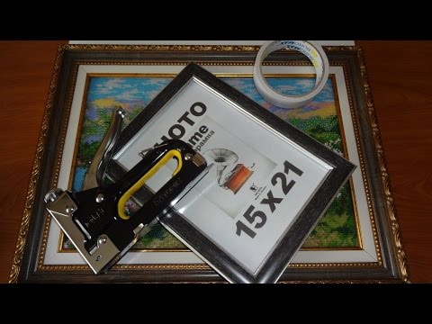 Видео: Оформление вышивки бисером в раму/ Design of bead embroidery in a frame