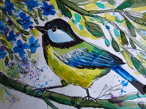 Видео: Рисунки цветной тушью // как рисовать и чем