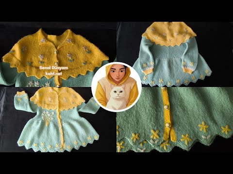 Видео: Вязаное платье и шапочка «Хароша» с цветочным декором