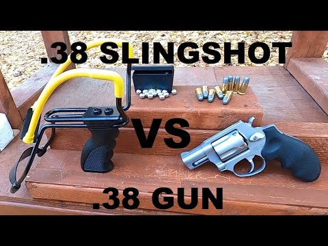 Видео: .38 РОГАТКА ПРОТИВ .38 ПИСТОЛЕТА - Баллистический тест!