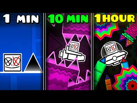 Видео: Я сделал уровень Geometry Dash за 1 минуту, 10 минут и 1 час