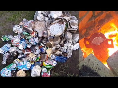 Видео: Плавлю алюминиевые банки. Отливаю колокол из алюминия.