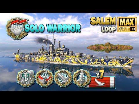Видео: Крейсер Салем: Воин-одиночка на карте Loop - World of Warships
