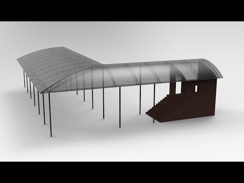 Видео: Разработка 3D модели навеса по ТЗ заказчика | Металлоконструкция