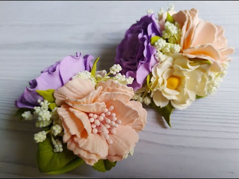 Видео: Резинки для волос с букетиками из фоамирана