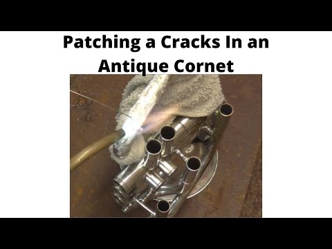 Видео: Заделывание трещин в колоколе и настроечном кроне: Distin Cornet Restoration #6