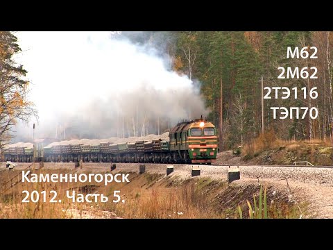 Видео: Каменногорск 2012. Часть 5. 2ТЭ116, 2М62, М62, ТЭП70 (РЖД)