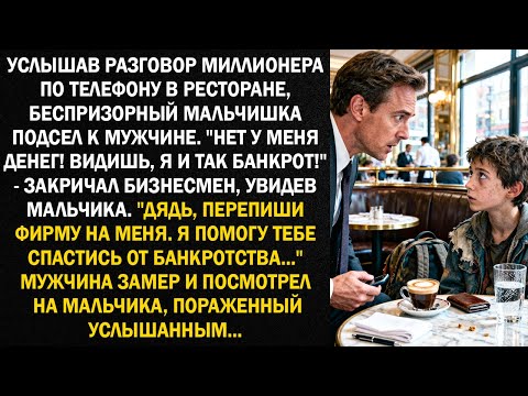 Видео: Услышав разговор миллионера по телефону в ресторане, беспризорный мальчишка подсел к мужчине...