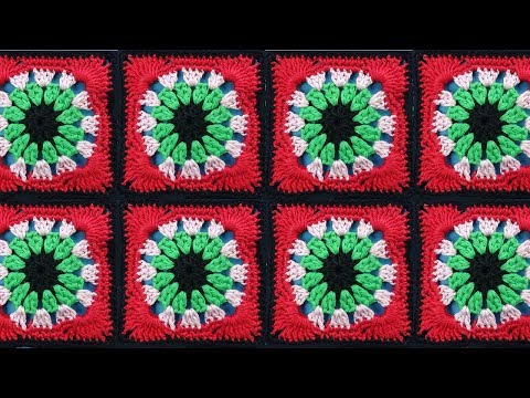 Видео: ВЕСЕЛЫЙ КВАДРАТ   квадратный мотив крючком Crochet square motif