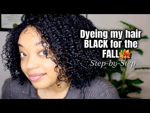 Видео: Как безопасно покрасить натуральные волосы в чёрный цвет к осени | Простое пошаговое руководство ...