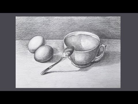 Видео: КАК НАРИСОВАТЬ ПРОСТОЙ НАТЮРМОРТ КАРАНДАШОМ. РИСУЕМ ЧАШКУ С ЛОЖКОЙ КАРАНДАШОМ. ПОДРОБНОЕ ОБЪЯСНЕНИЕ🎨