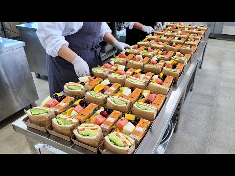 Видео: Удивительные сэндвичи массового производства, гигантский тост, вирусный бейгл-тост, корейская еда