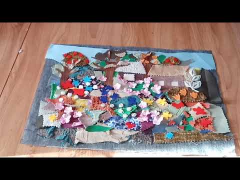 Видео: Текстильная картина.  пицца