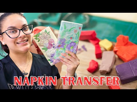 Видео: Техника переноса рисунка на салфетки на серьги из полимерной глины