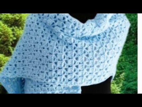 Видео: Как связать чудесную прямоугольную шаль красивого дизайна крючком для неповторимого женского образа.