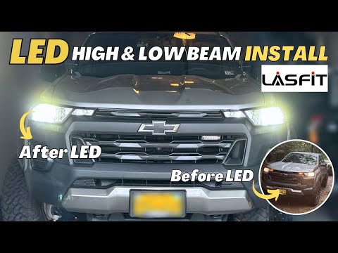 Видео: Установка светодиодных фар ближнего и дальнего света на Chevrolet Colorado 2023 года | LASFIT
