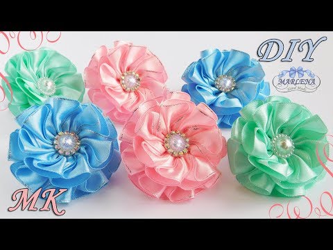 Видео: Бантики-резинки с самодельной серединкой МК/DIY kanzashi flowers